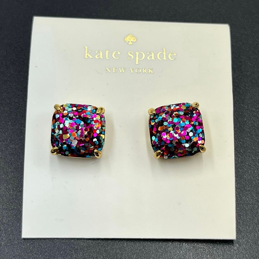 Kate Spade‎ New York Multicolor Glitter Confetti Square Stud Earrings New